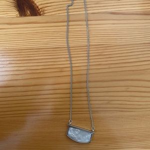 Silver necklace with white quartz stone